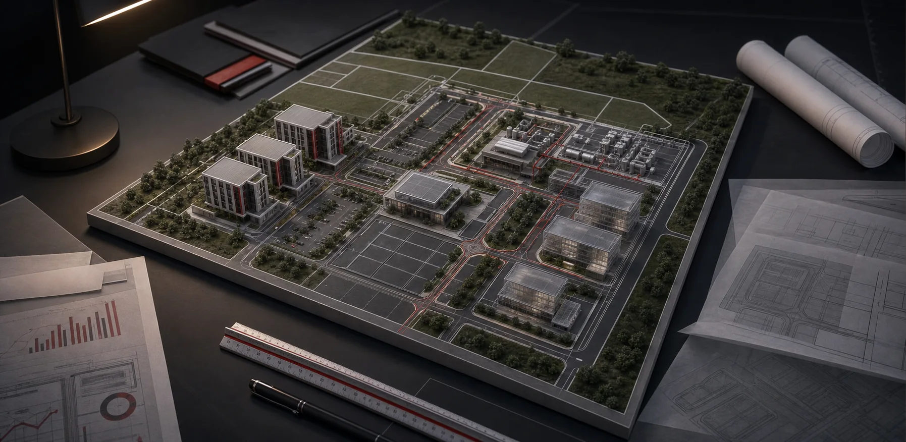 Real-estate development masterplan model for investment planning